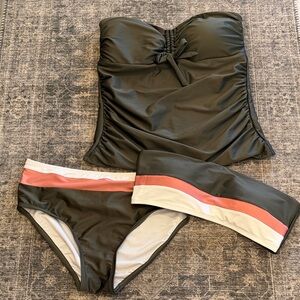 DKNY Strapless green and pink Swimsuit Set
